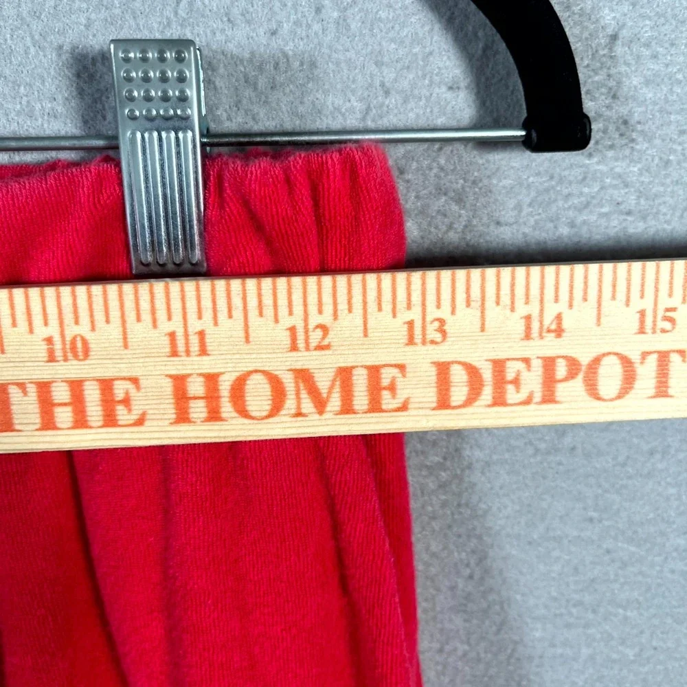 Juicy Couture Track Pants Womens XS Red Velour‎ Drawstring Waist Tapered Leg
